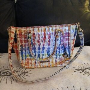 Brahmin Multicolor Rainbow Croc-Embossed Shoulder Bag